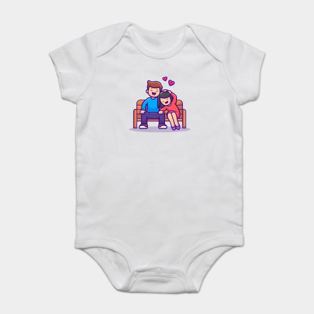 Cute Couple Human Baby Bodysuit by Catalyst Labs